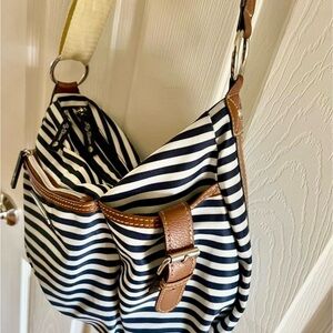 Lily Bloom Crossbody Bag/Purse, NEW w/Tag, Navy & White Stripe